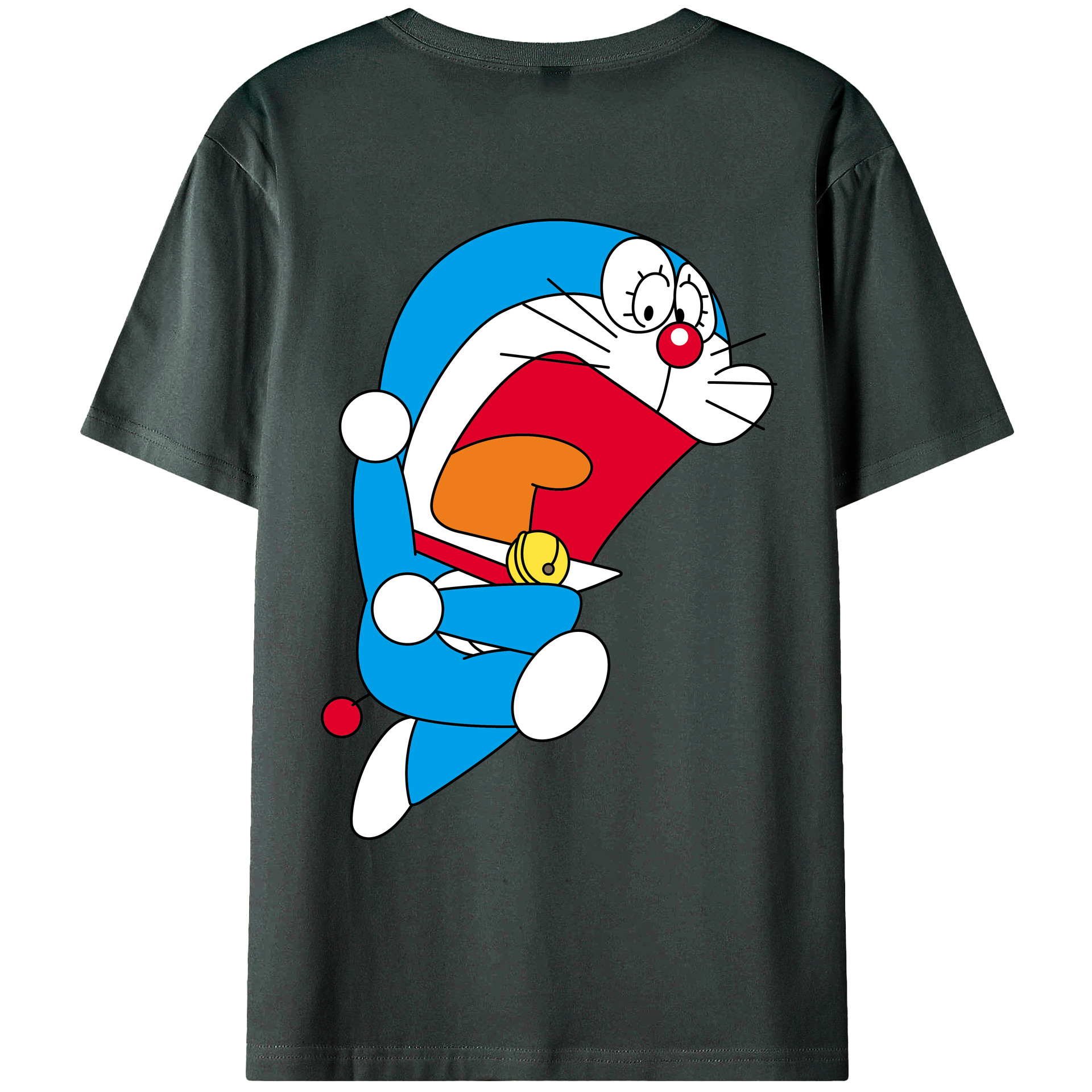 （画像用） ドラえもん Doraemon 綿100％ メンズ半袖Tシャツ（バックプリント） 通気性
